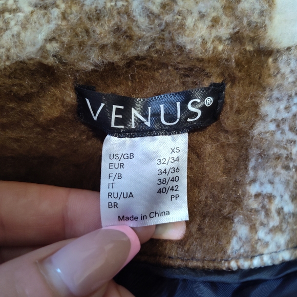 VENUS Brown Plaid Belted Coat - Picture 3 of 5